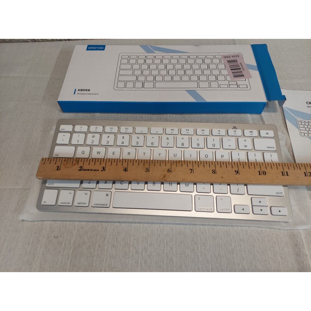 OMOTON Wireless Keyboard KB066 Bluetooth Slim Windows Mac iOS Android Silver - Picture 4 of 4